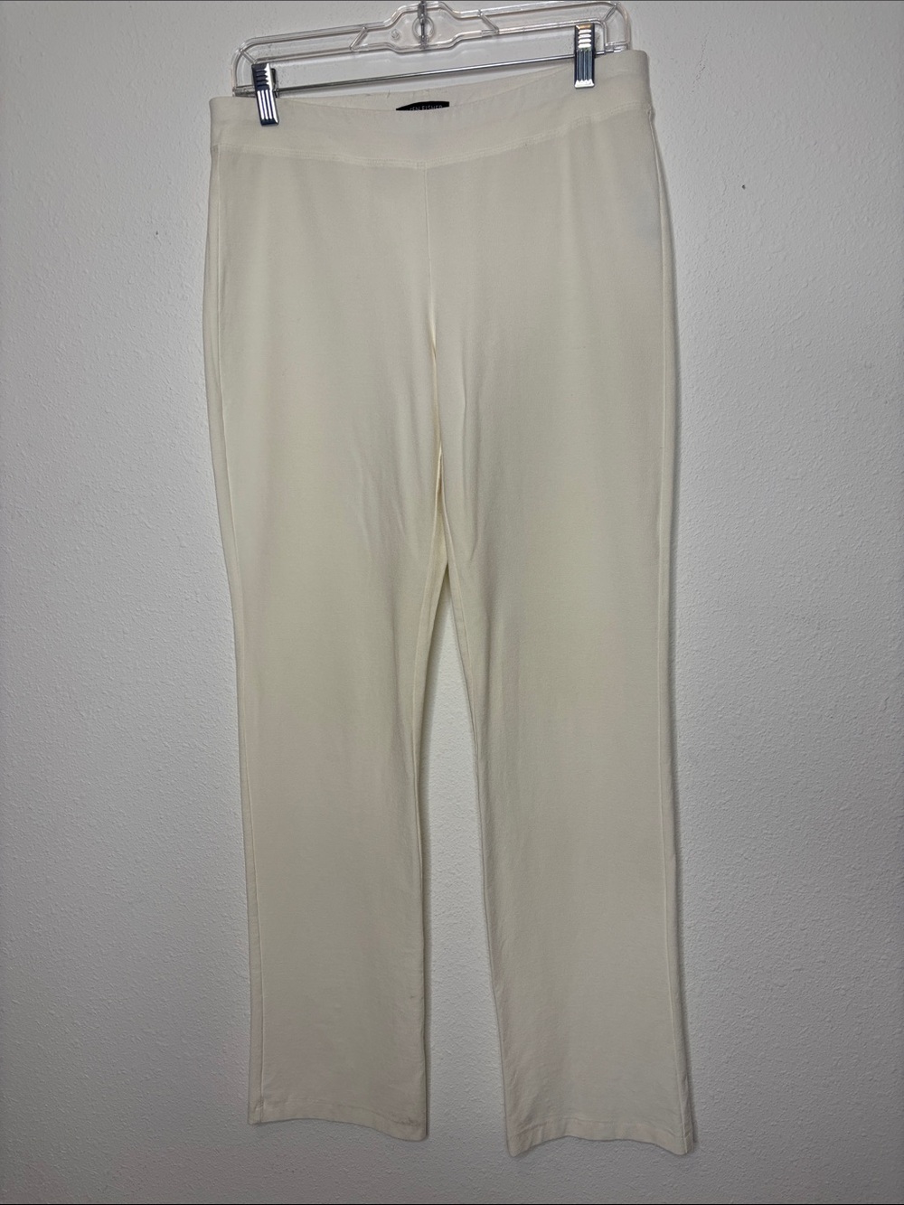 Eileen Fisher Cream Knit Straight Leg Pants